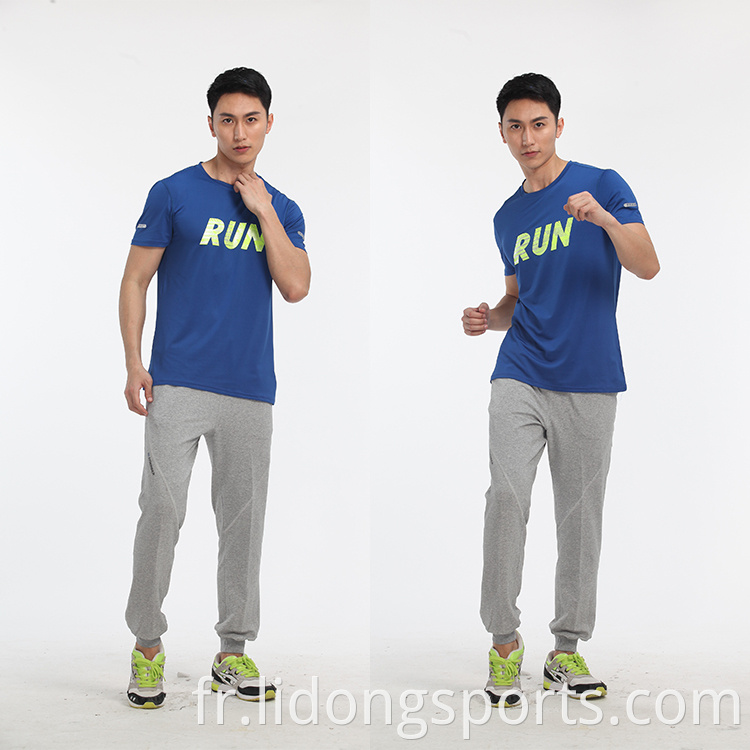 T-shirts sportives de mode Lidong Plus taille Men Men bon marché Vêtements vêtements Running Thirts T-shirts en Chine